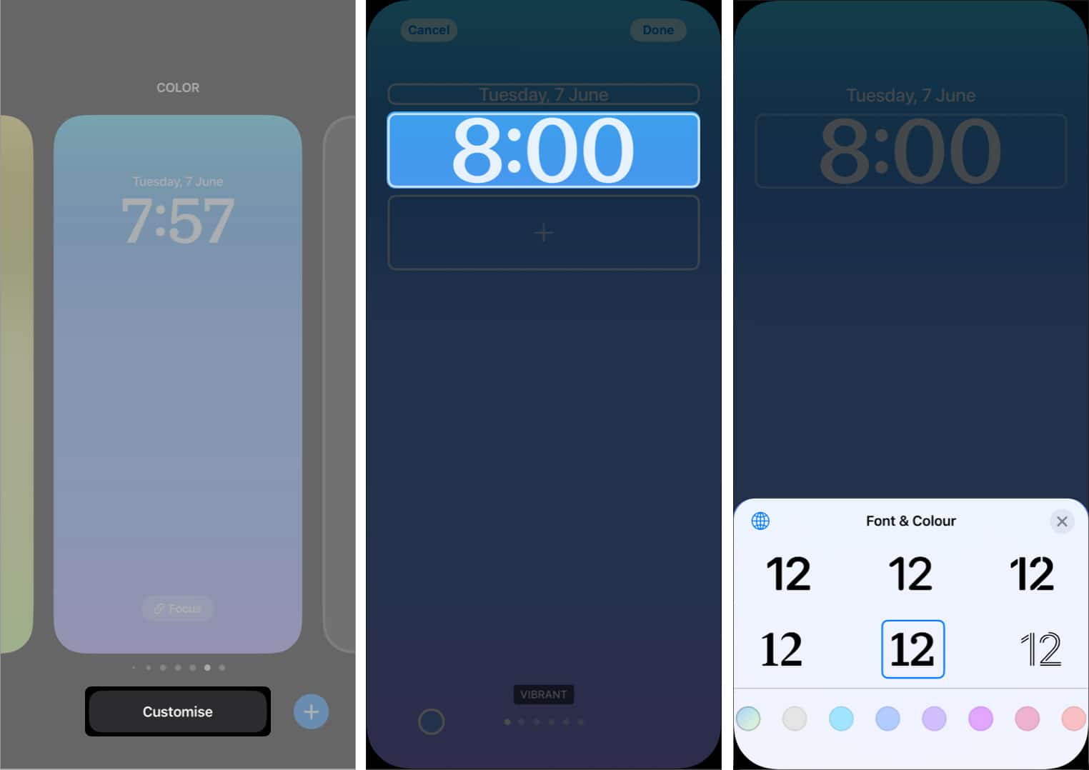 Customise lockscreen clock on iphone