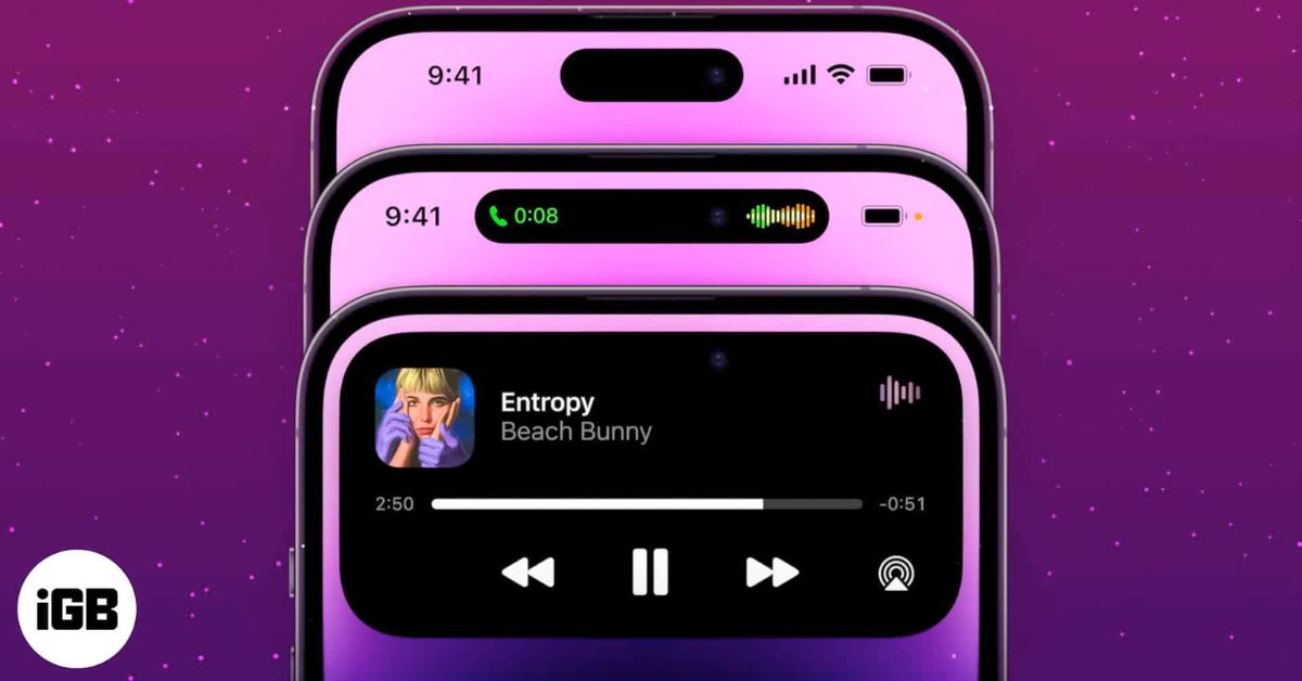 Dynamic Island on iPhone