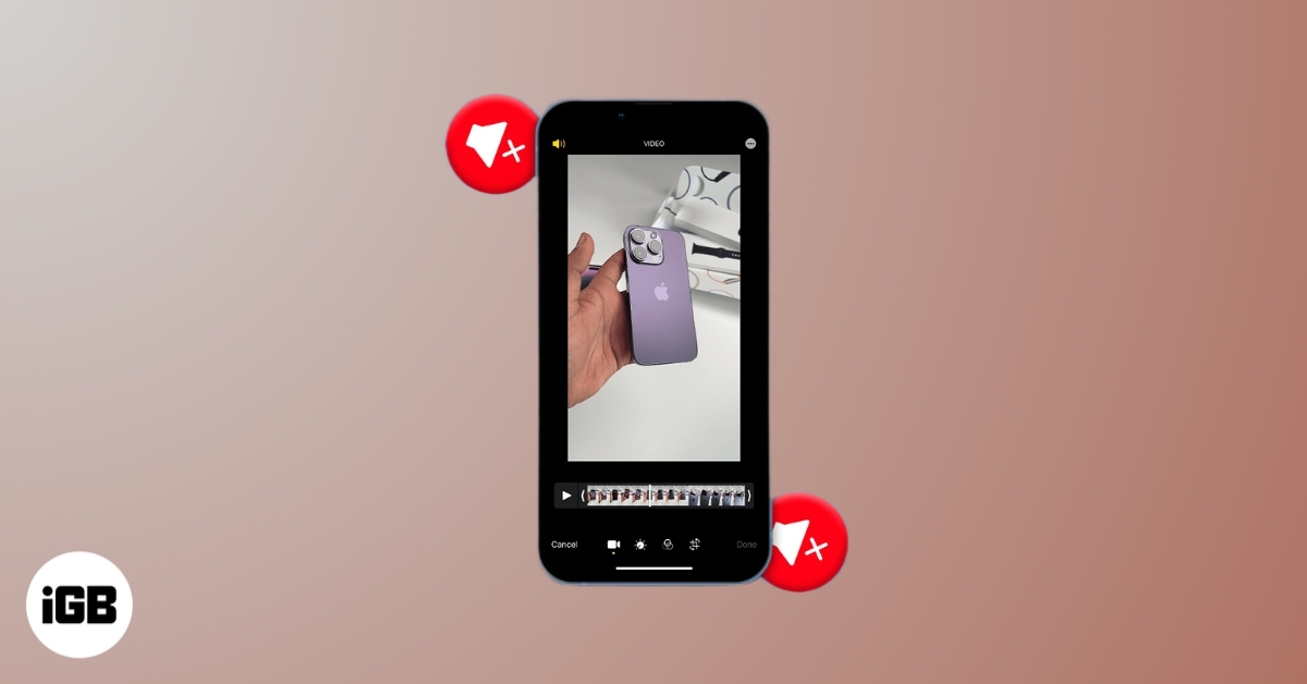 How to remove audio from video on iphone