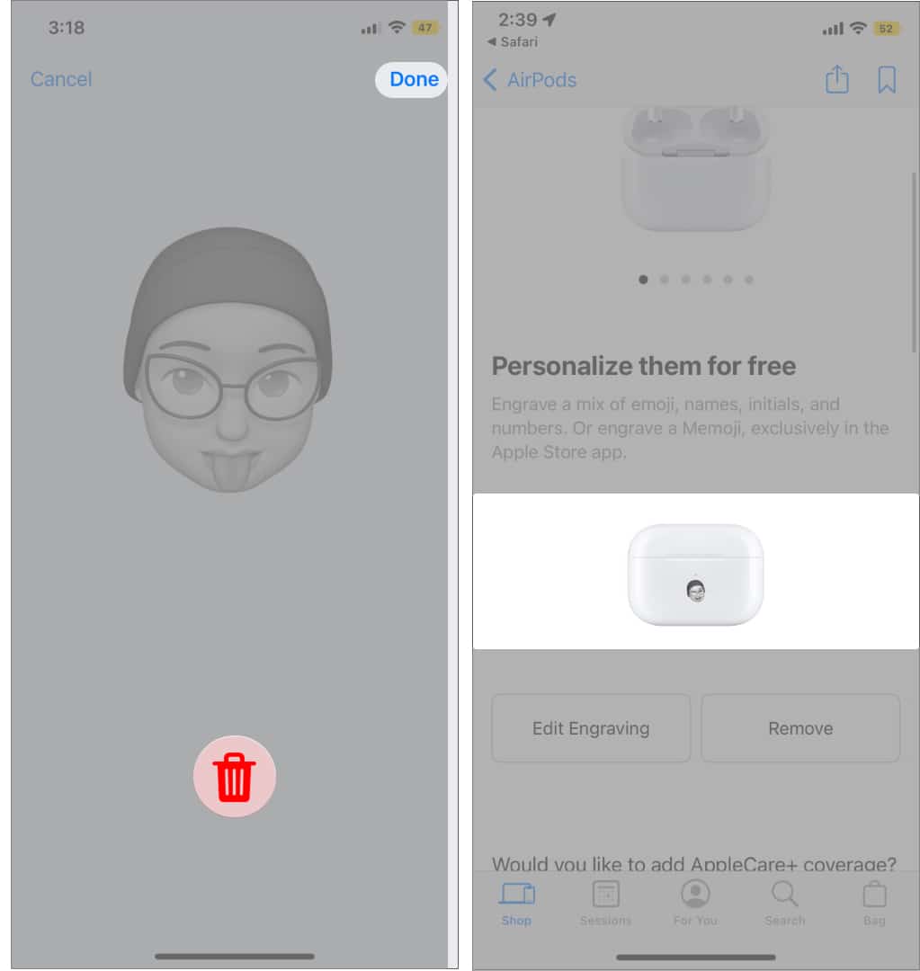 Cara menambah Memoji tersuai pada Sarung AirPods anda