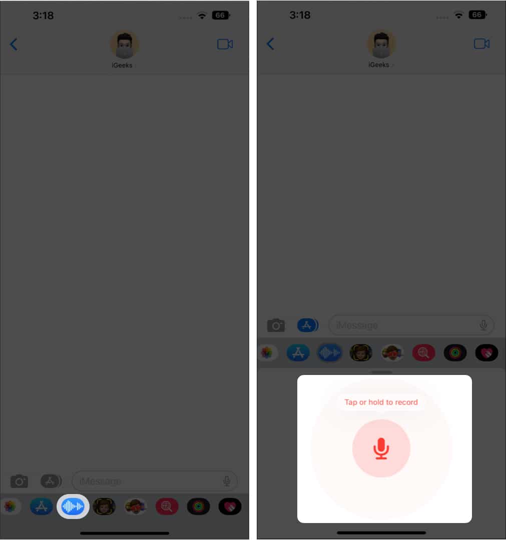 Cara menghantar mesej suara dengan apl Messages pada iPhone