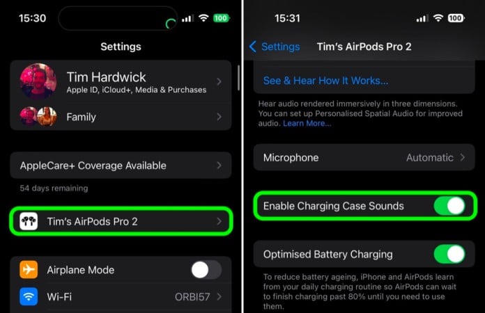 How to turn off AirPods Pro 2 charging case sounds