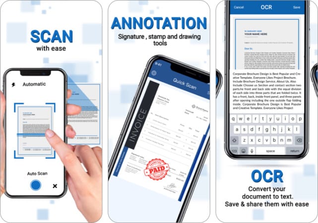 QuickScan document scanner for iPhone and iPad