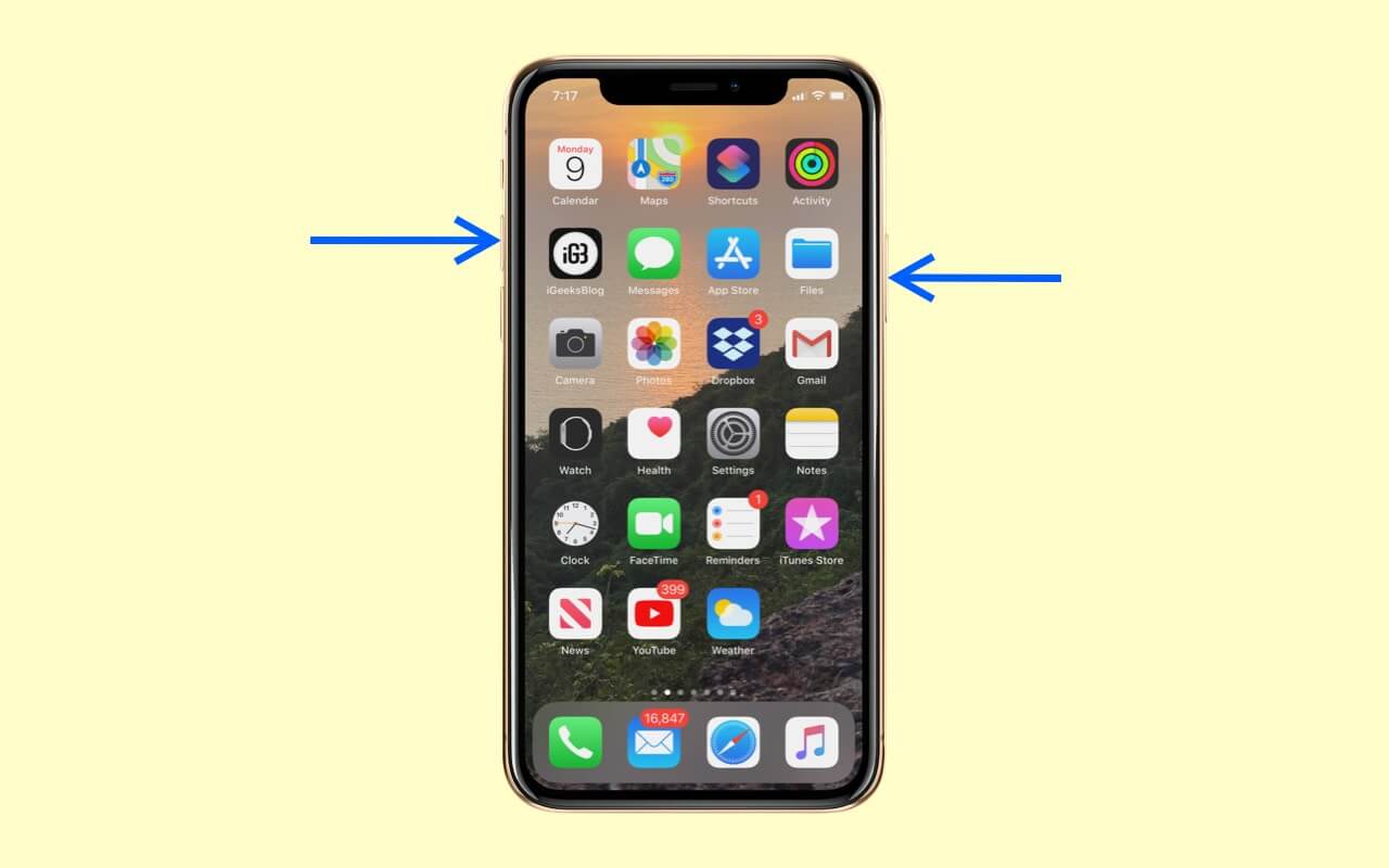 Take Screenshot on iPhone X, Xs, and iPhone 11 Series