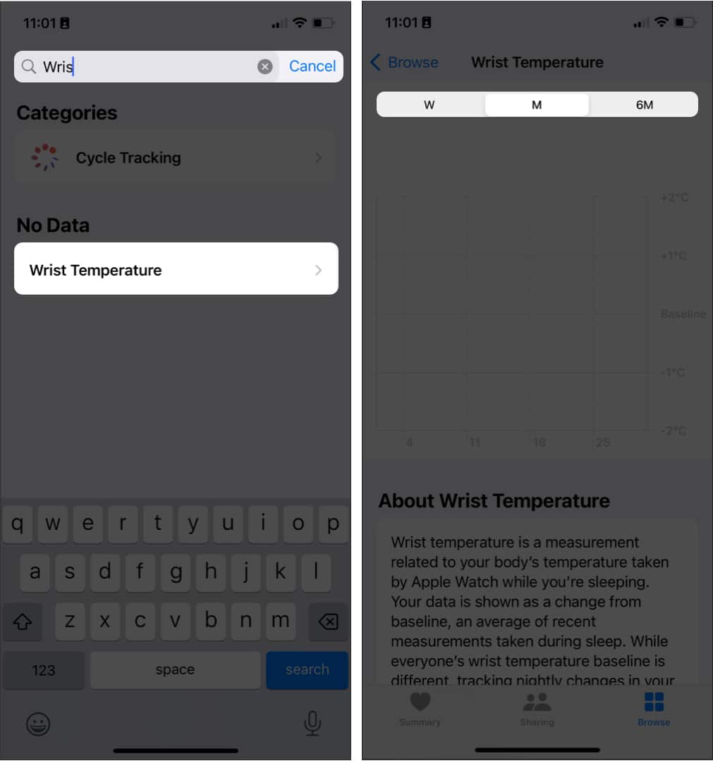 Track ovulation using temperature sensors on Apple Watch