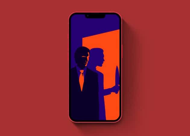 American psycho aesthetic wallpape holding knife
