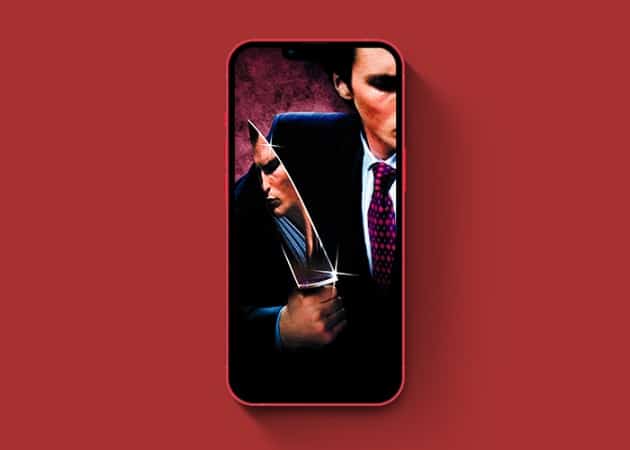 American psycho movie poster holding knife