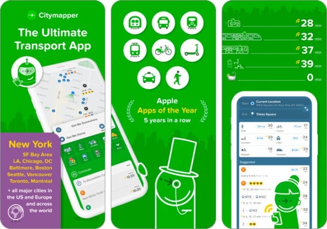 Citymapper iPhone app for GPS navigation