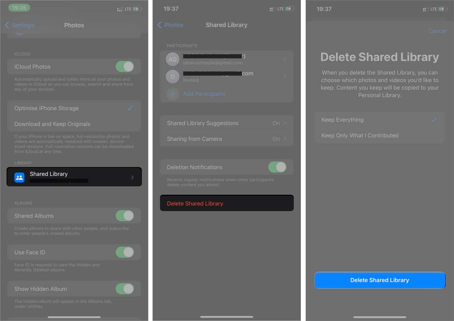 Delete shared library on iphone