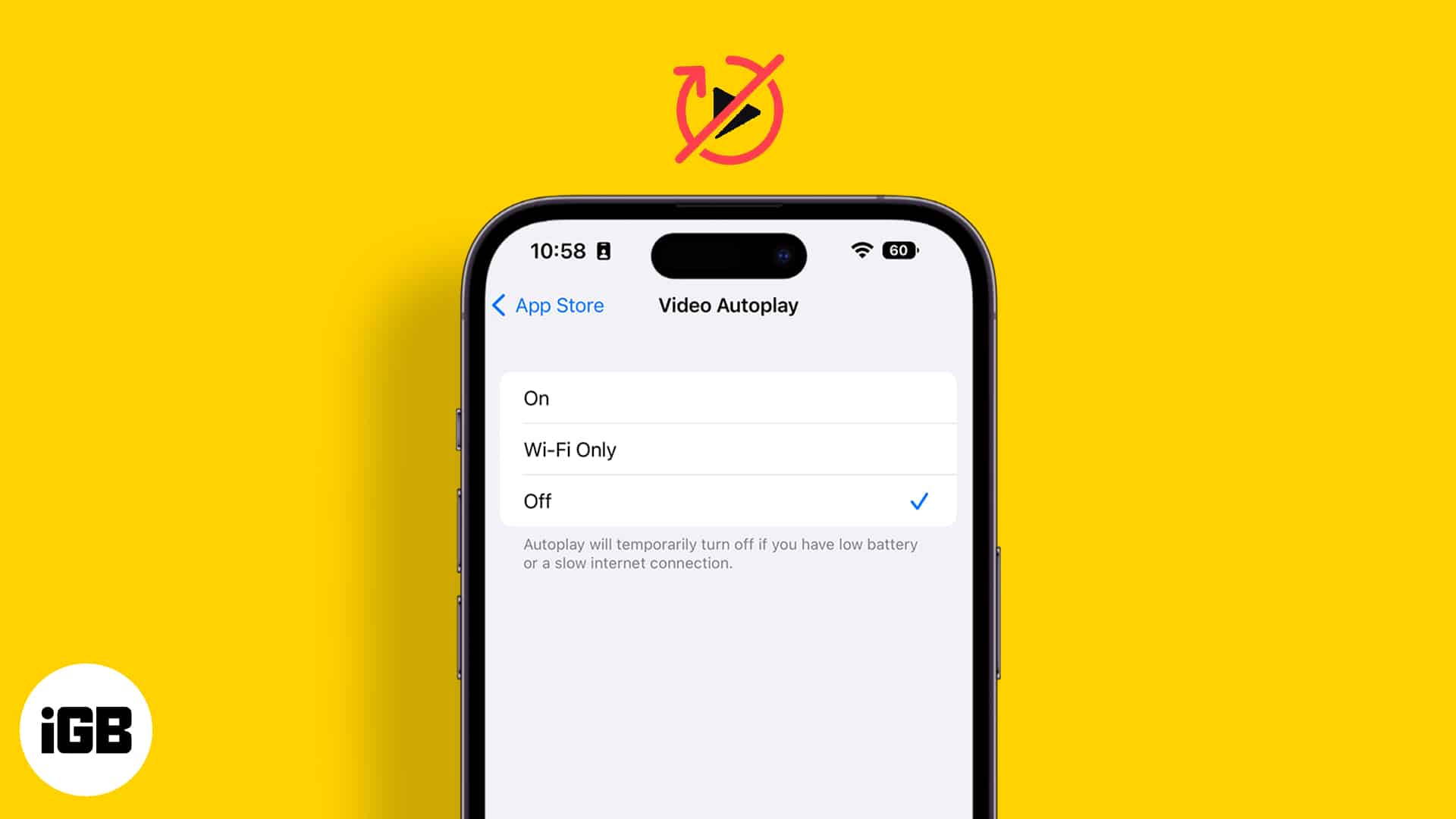 Disable autoplay videos on iphone