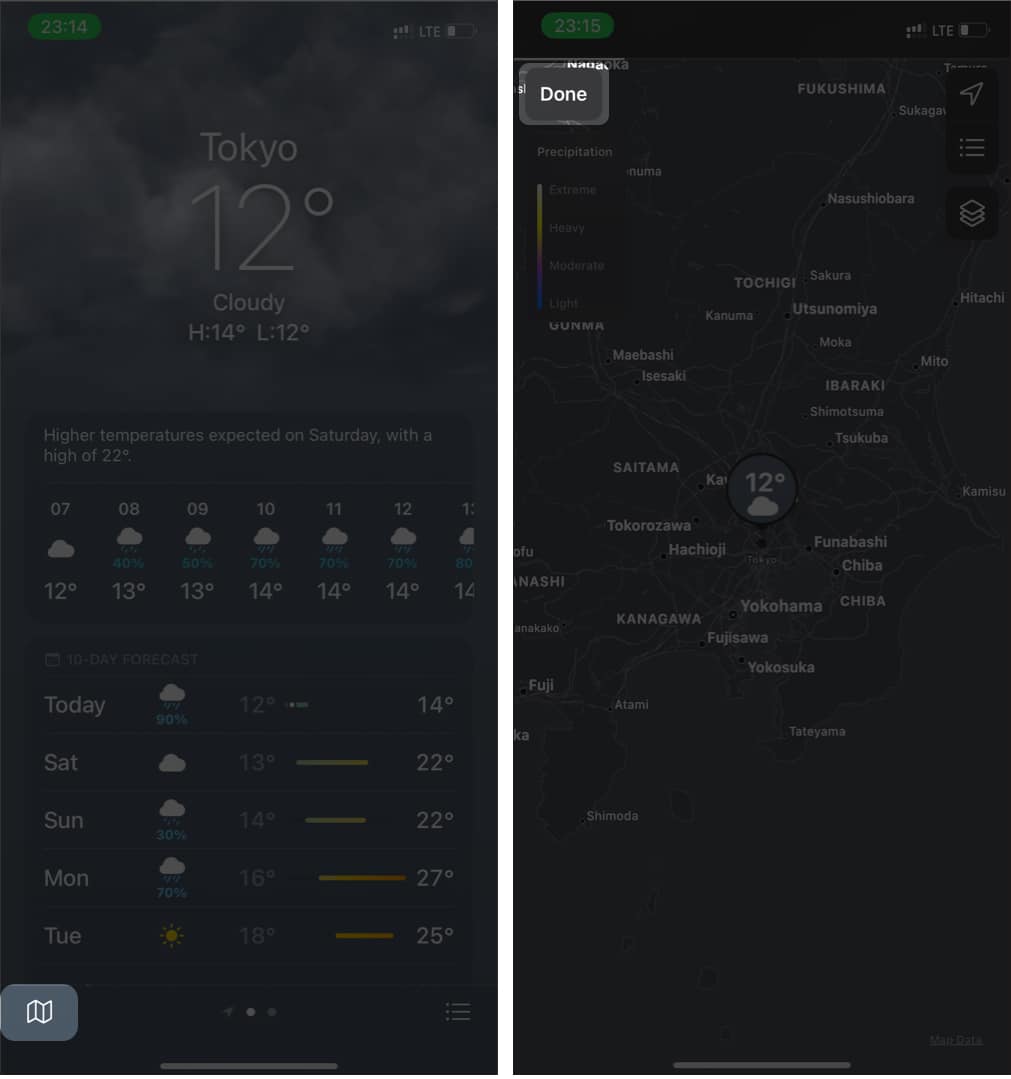 How to view weather maps on iPhone  - 27