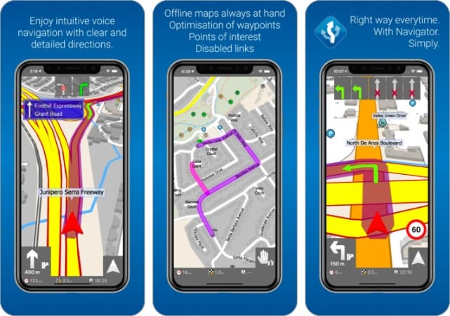 MapFactor GPS Navigator app for iPhone