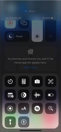 Other Features of Control Center on iPhone