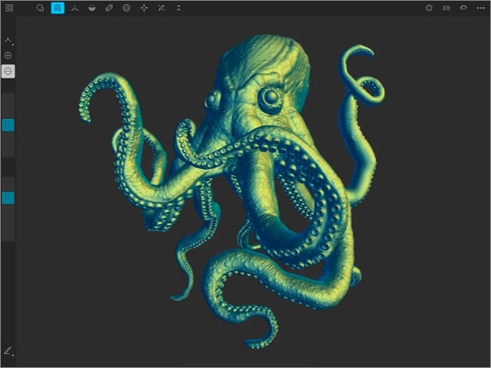 3D Octopus model designed in Sculptura 3D sculpting app for iPad 