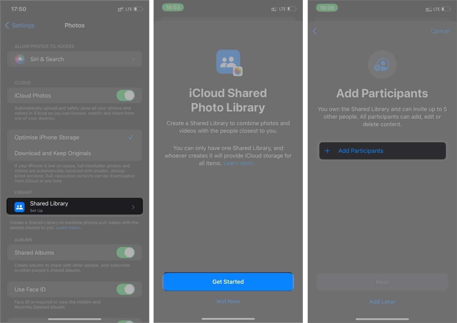 Setting up iCloud Photo Library for sharing 
