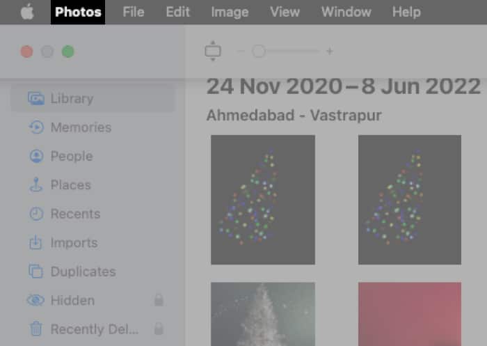 Click photos next to apple logo