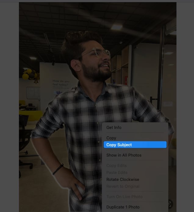 Copy subject on photos on mac