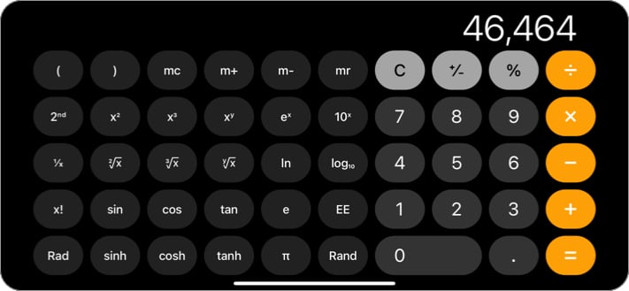 Få tilgang til Scientific Calculator på iPhone