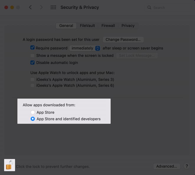 Allow apps from anywhere on macOS Monterey
