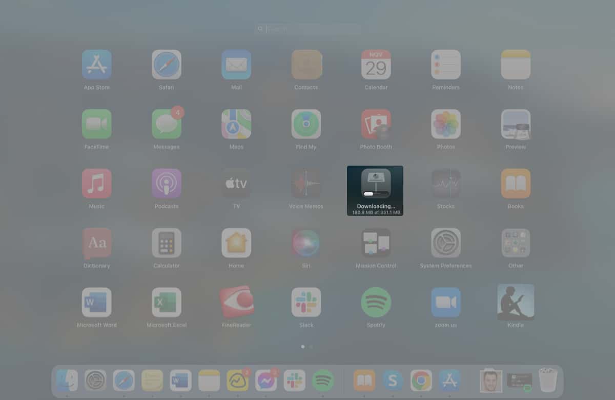 Batalkan muat turun aplikasi daripada Mac App Store Melalui Launchpad
