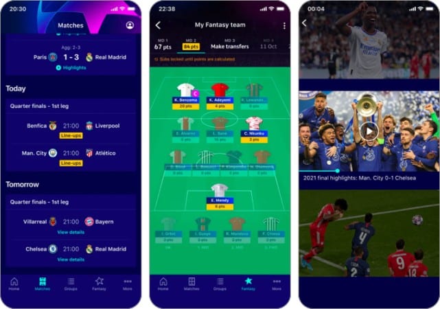 Champions League Official football app for iPhone