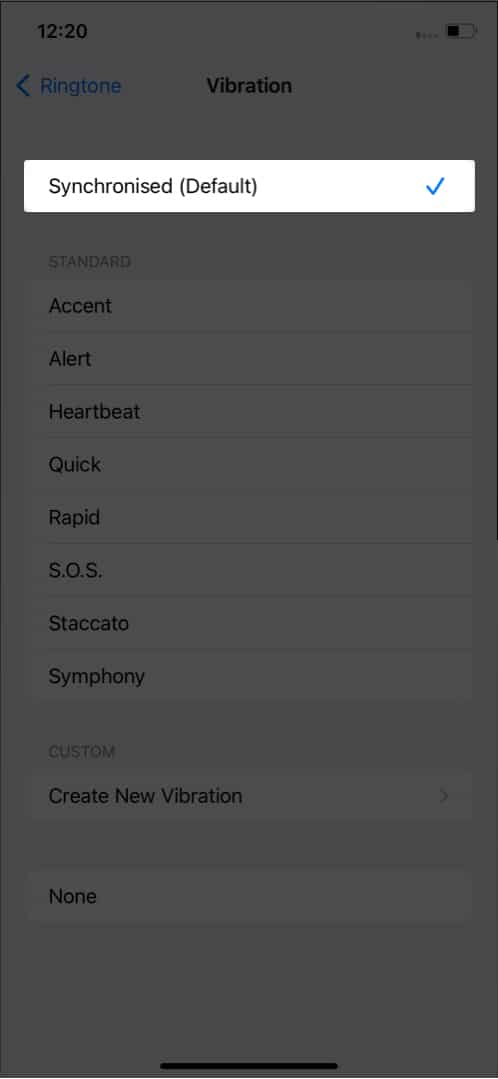 Choose a different vibration pattern on iPhone