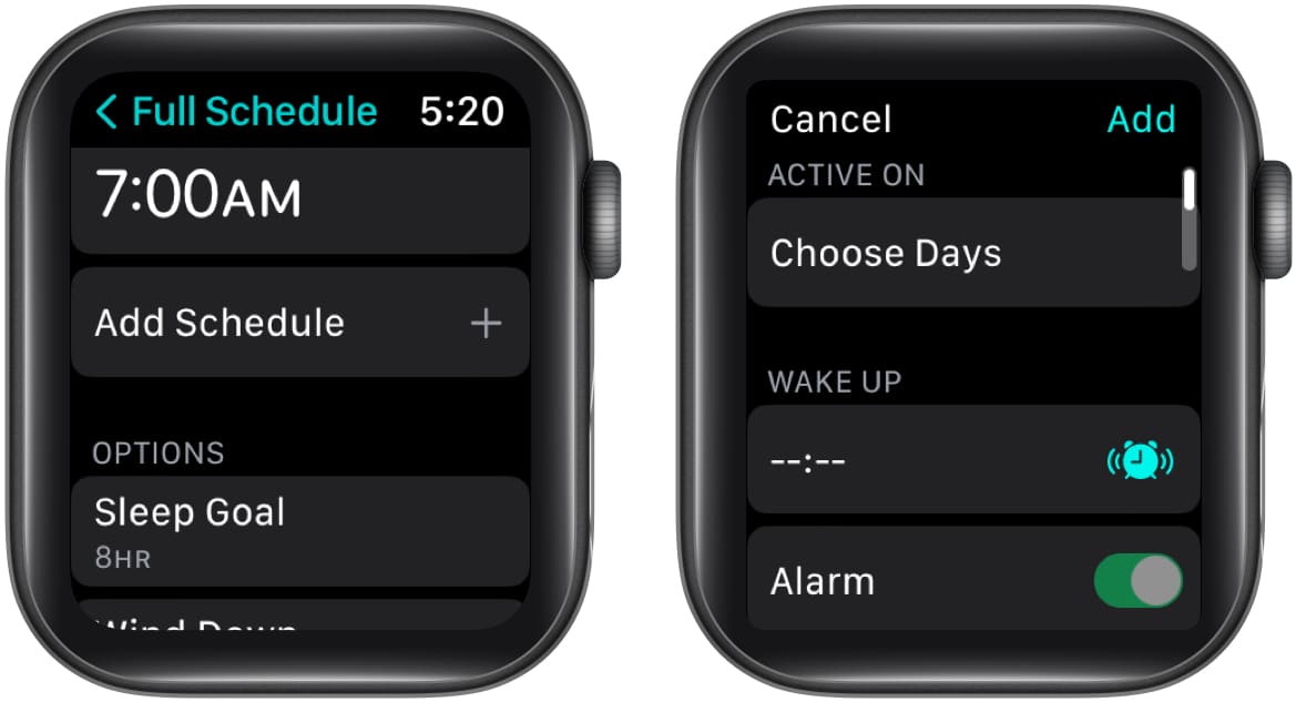 Create a new sleep schedule on Apple Watch