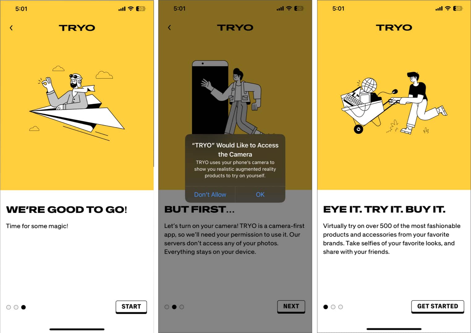Easy setup in TRYO app