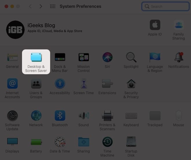 Go to Desktop  Screen Saver from Mac's Settings