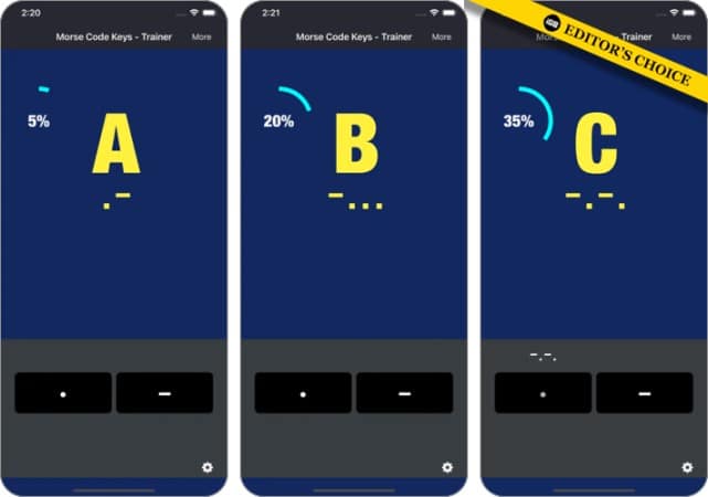 Morse Code Keys Trainer app for iPhone