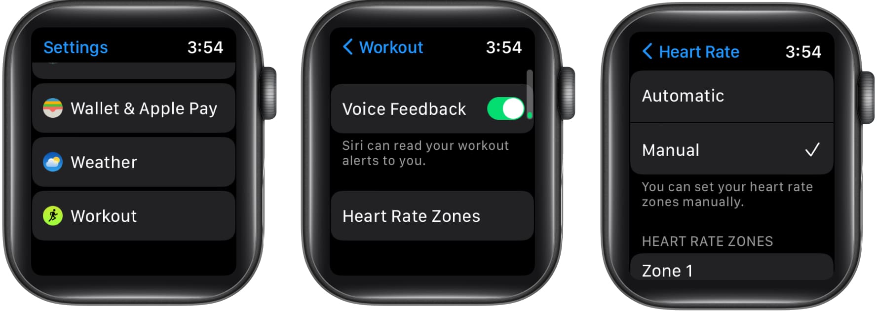 Tap Manual in Heart Rate on Apple Watch