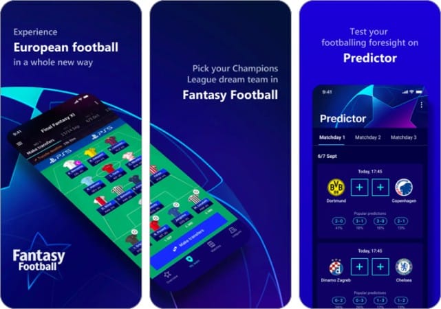 UEFA Gaming football app for iPhone