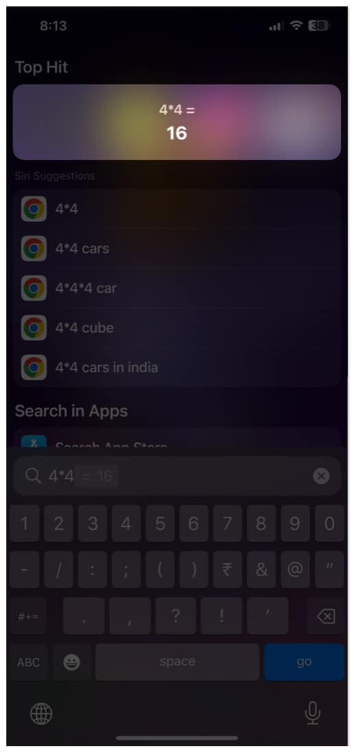 Use Spotlight for instant calculation on iPhone