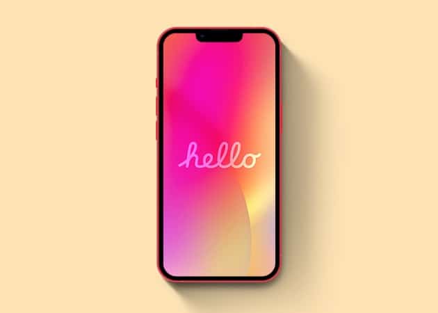 iOS 16 pink and yellow gradient