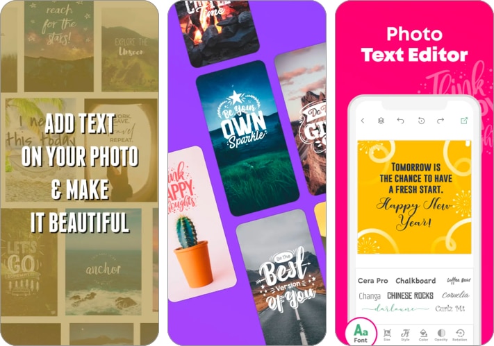 Add Text to Photos & Pictures app for iPhone
