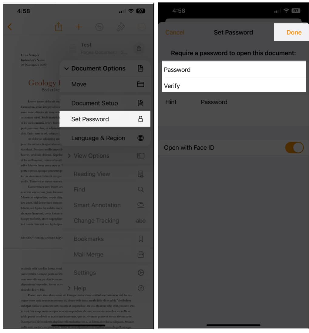 How to add password to Pages on iPhone  iPad  and Mac - 37