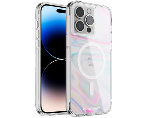 Case mate  soap bubble  magnetic charging compatible case for iphone 14 pro max