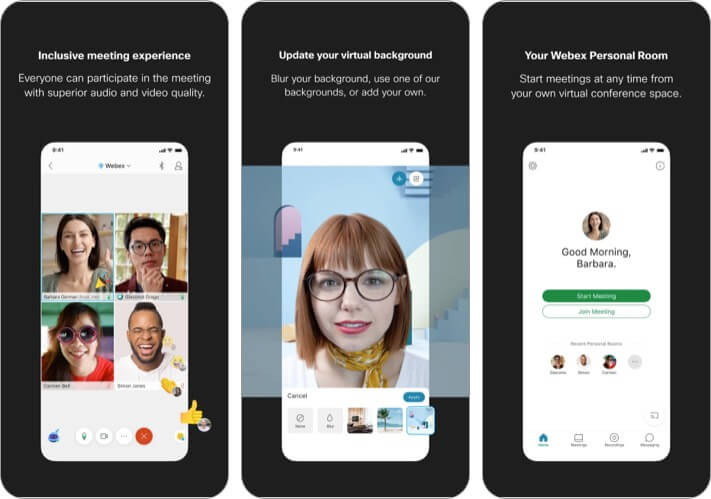 Cisco Webex Meetings best iPhone business meeting app screenshot