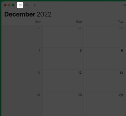 Klikněte na ikonu Kalendář v aplikaci Calender na Macu