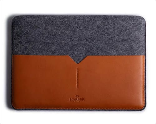 Harber London Slim Leather Sleeve for 16 inch MacBook Pro