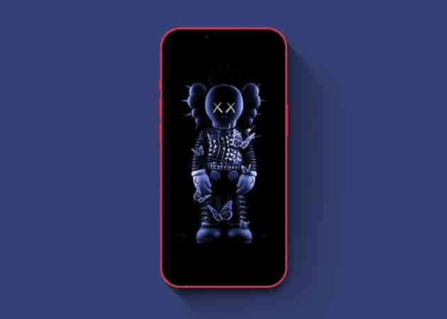 Kaws wallpaper with black background