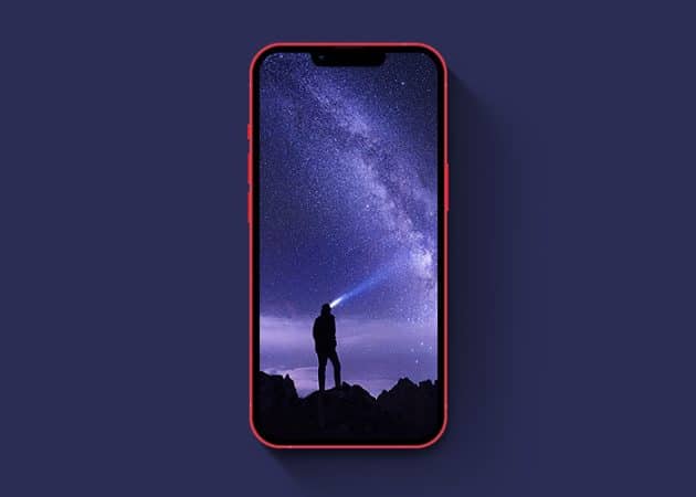Man under the beautiful night sky iphone wallpaper 630x450 1