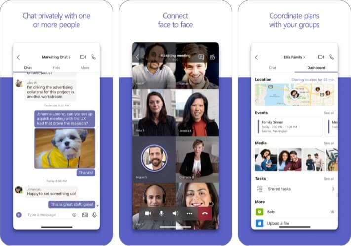 Microsoft Teams best iPhone business meeting app screenshot