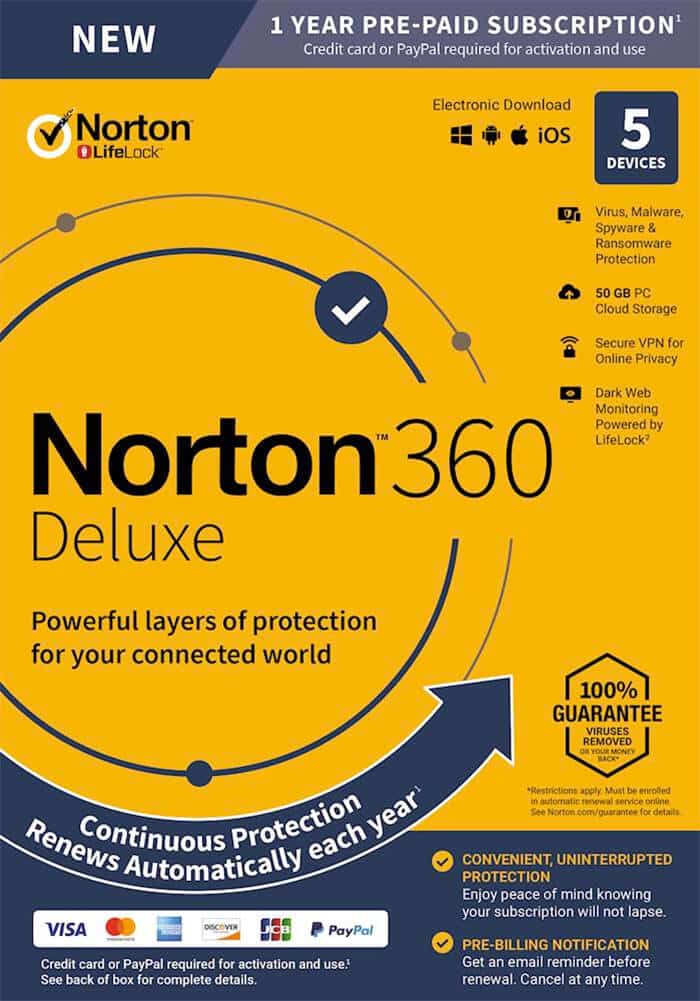 Norton 360 Deluxe Paid Antivirus Software for Mac