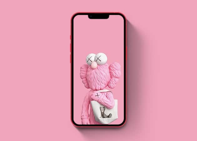 Pink Kaws wallpaper for iPhone