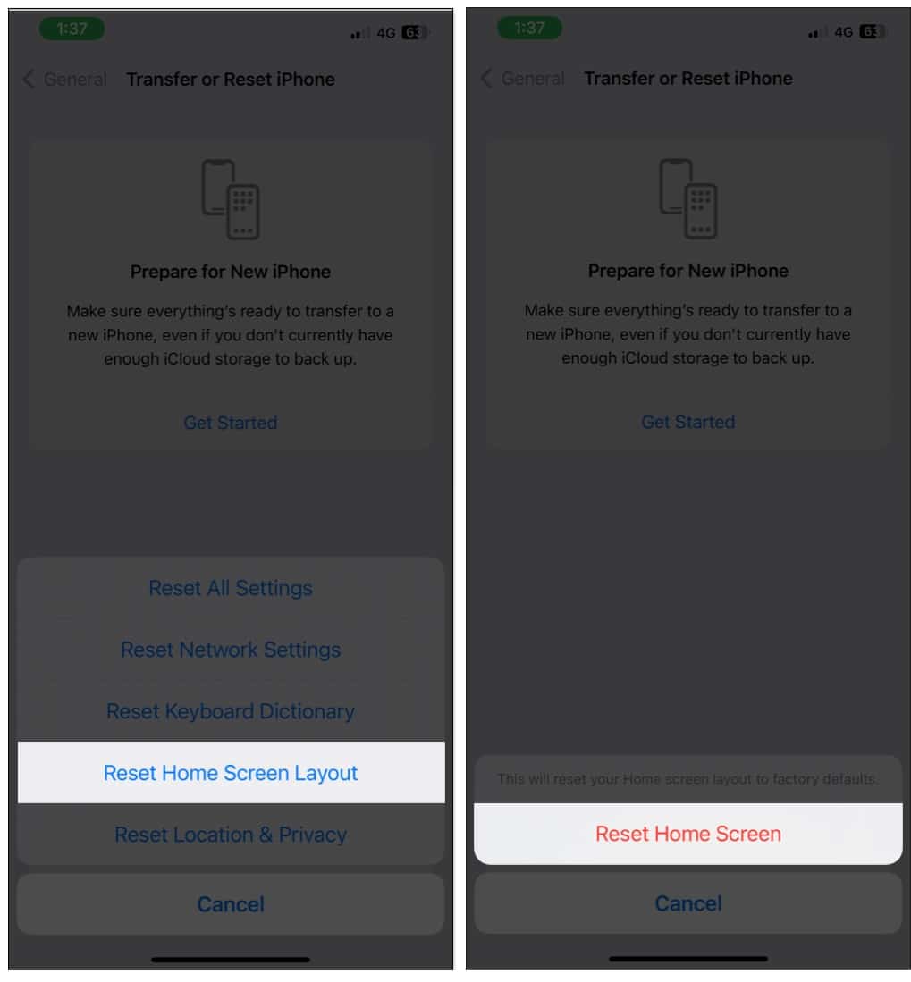 Reset the Home Screen Layout on iPhone