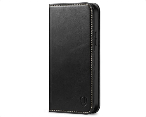 SHIELDON iPhone 14 Max Wallet Case, iPhone 14 Max Genuine Leather Cover