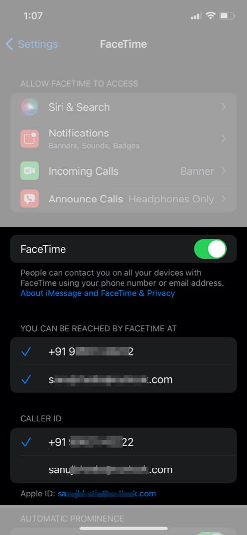 Set up FaceTime on your iPhone