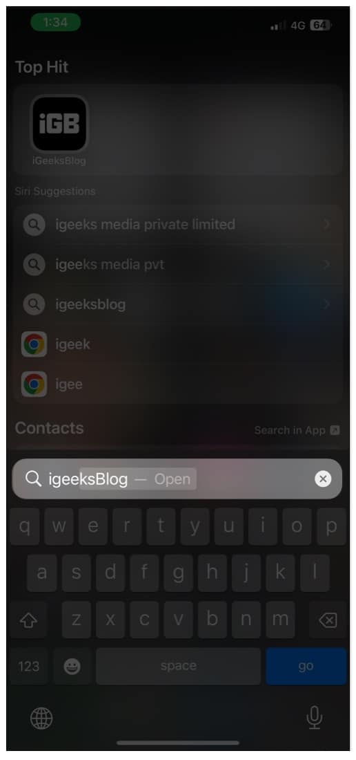 Use Spotlight to find apps on iPhone
