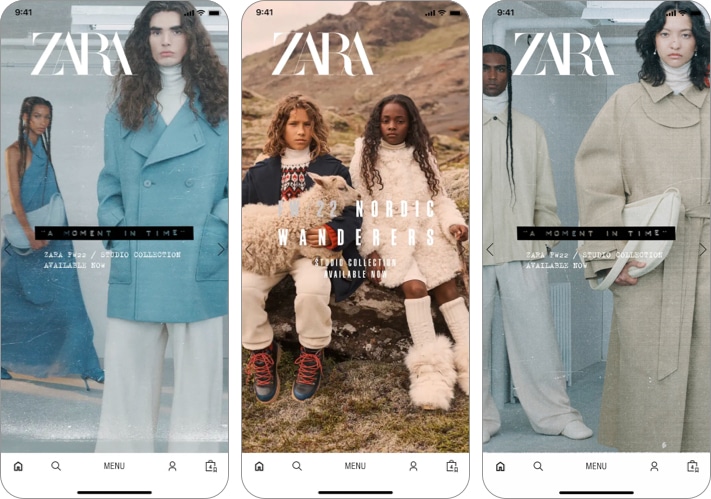 ZARA app that support Apple Pay
